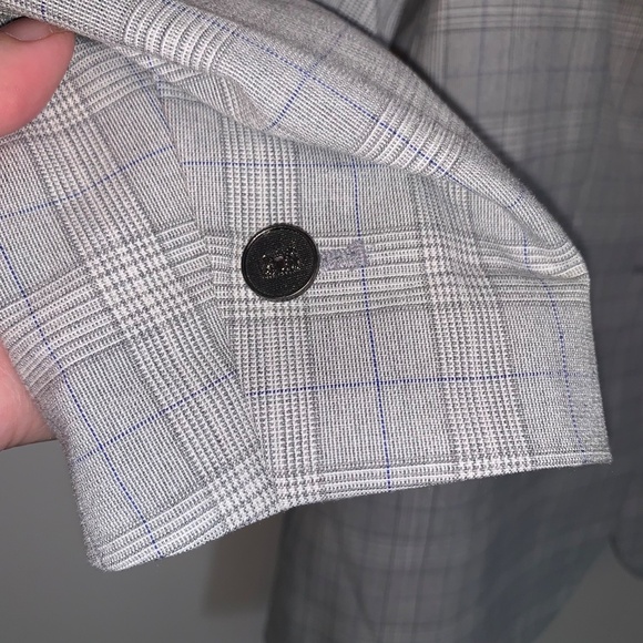 Zara Checkered Blazer Grey 6 - Picture 8 of 11